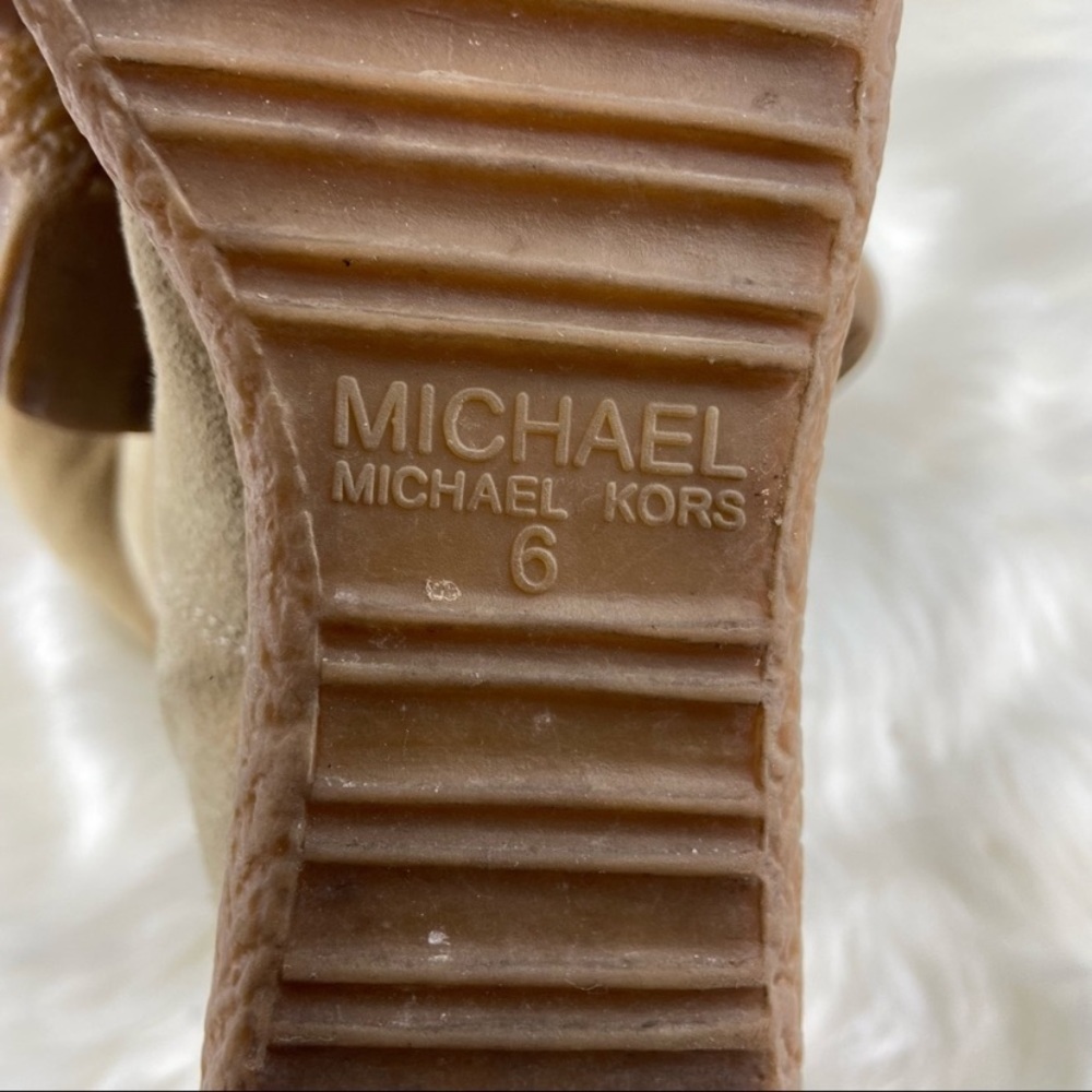 MICHAEL KORS PLATFORM LEATHER LACE UP KNEE-HIGH BOOTS SIZE 6 - Picture 10 of 12